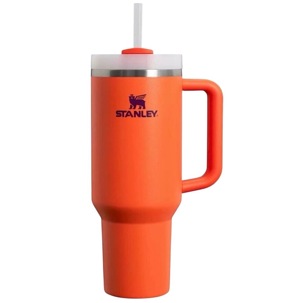 Stanley Insulated 40oz flowstate Tumbler quencher Handle tiger lilly Orange